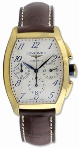 Longines Silver Textured Dial Leather Band Watch #L2.643.6.73.2 (Men Watch)