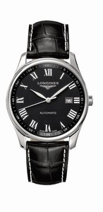 Longines Master Collection Automatic Roman Numerals Dial Date Black Leather Watch# L2.893.4.51.8 (Men Watch)