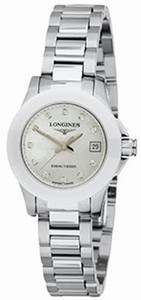 Longines Hydroconquest Quartz Diamond Dial Stainless Steel Watch # L3.157.4.87.6 (Women Watch)