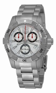 Longines Hydroconquest Quartz Chronograph Date White Dial Stainless Steel Watch# L3.650.4.16.6 (Men Watch)