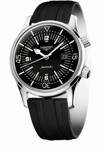 Longines Legend Diver Automatic Black Dial Date Black Rubber Watch# L3.674.4.50.9 (Men Watch)