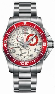 Longines Hydroconquest Quartz Chronograph Beige Dial Date Stainless Steel Watch# L3.690.4.19.6 (Men Watch)