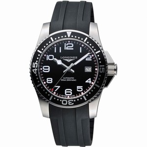 Longines Hydroconquest Automatic Black Dial Date Rubber Watch #L3.695.4.53.2 (Men Watch)