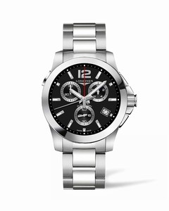 Longines Black Dial Stainless Steel Band Watch #L3.702.4.56.6 (Men Watch)