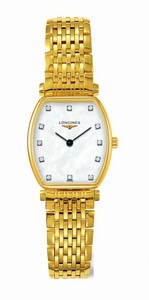 Longines La Grande Classique Quartz Mother Of Pearl Diamond Dial Gold Tone Stainless Steel Watch# L4.205.2.87.8 (Women Watch)