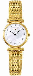 Longines La Grande Classique Quartz Mother Of Pearl Diamond Dial Gold Tone Stainless Steel Watch# L4.209.2.87.8 (Women Watch)