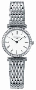 Longines Quartz Polished Stainless Steel White Roman Numeral Dial Polished Stainless Steel Band Watch #L4.241.0.11.6 (Women Watch)