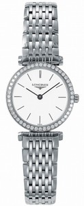 Longines Quartz Polished Stainless Steel White Dial Polished Stainless Steel Band Watch #L4.241.0.12.6 (Women Watch)