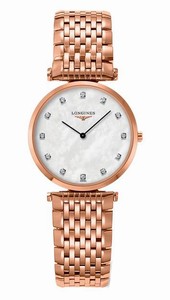 Longines La Grande Classique Quartz Mother of Pearl Diamonds Dial Rose Gold Plated Stainless Steel Watch# L4.512.1.87.8 (Women Watch)