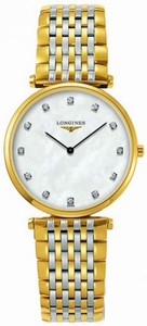 Longines La Grande Classique Quartz Mother of Pearl Diamond Dial Two Tone Stainless Steel Watch# L4.512.2.87.7 (Women Watch)