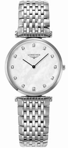 Longines La Grande Classique Quartz Mother of Pearl Diamond Dial Stainless Steel Watch# L4.512.4.87.6 (Women Watch)