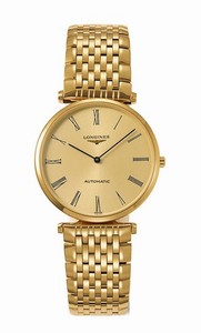 Longines La Grande Classiques Automatic Gold Dial Roman Numerals Gold Tone Stainless Steel Watch# L4.708.2.31.8 (Men Watch)
