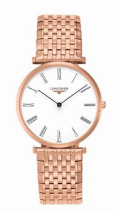 Longines La Grande Classique Quartz White Dial Roman Numerals PVD Rose Gold Coating Stainless Steel Watch# L4.766.1.11.8 (Men Watch)