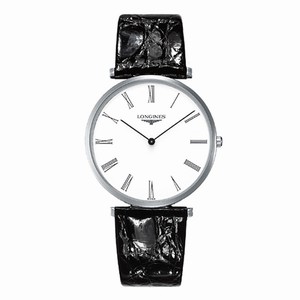 Longines La Grande Classique Quartz White Dial Roman Numerals Black Leather Watch# L4.766.4.11.2 (Men Watch)