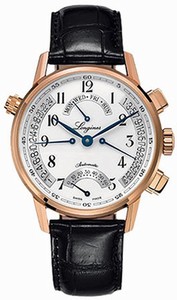 Longines White Dial Crocodile Leather Band Watch #L4.797.8.23.2 (Men Watch)
