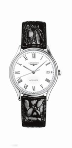 Longines Lyre Automatic Roman Numerals Dial Date Black Leather Watch# L4.860.4.11.2 (Men Watch)