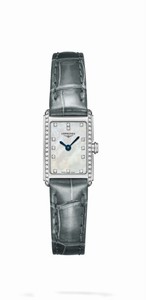 Longines DolceVita Quartz Diamond Hour Markers Diamond Case Grey Leather Watch# L5.258.0.87.3 (Women Watch)