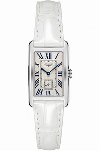 Longines DolceVita Quartz Roman Numerals Dial White Leather Watch# L5.512.4.71.2 (Women Watch)