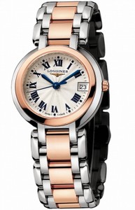 Longines Quartz 18kt Rose Gold/stainless Steel Silver Dial 18kt Rose Gold/stainless Steel Band Watch #L8.112.5.78.6 (Women Watch)