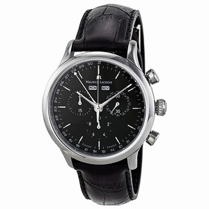 Maurice Lacroix Black Quartz Watch #LC1008-SS001-330 (Men Watch)