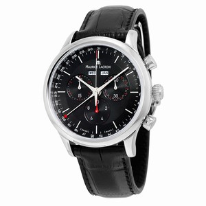 Maurice Lacroix Black Quartz Watch #LC1228-SS001331 (Men Watch)