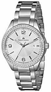 Maurice Lacroix Silver Dial Stainless Steel Watch #MI1014-SD502-130 (Women Watch)