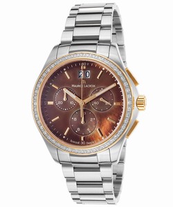 Maurice Lacroix Brown Dial Stainless Steel Band Watch #MLACROIX-MI1057-PVP22-760 (Women Watch)