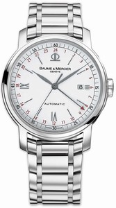 Baume & Mercier Stainless Steel Case White Dial Watch #MOA08734 (Men Watch)