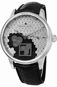 Maurice Lacroix Masterpeice Manual Winding Square Whee Black Leather Watch # MP7158-SS001-909 (Men Watch)