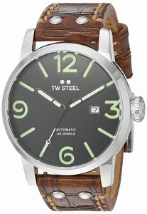 TW Steel Automatic Black Dial Date Brown Leather Watch # MS16 (Men Watch)