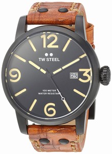 TW Steel Black Dial Leather Watch #MS32 (Men Watch)