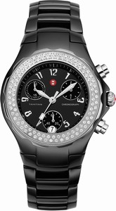 Michele Quartz Black Ceramic Black Dial Black Ceramic Band Watch #MWW12A000005 (Women Watch)