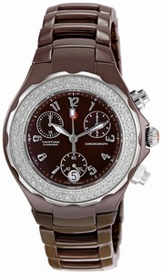 Michele Quartz Brown Ceramic Brown Dial Brown Ceramic Band Watch #MWW12A000011 (Women Watch)