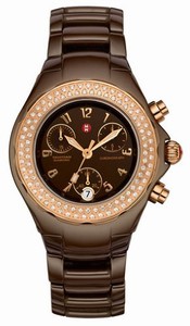 Michele Quartz Brown Ceramic Brown Dial Brown Ceramic Band Watch #MWW12A000013 (Women Watch)