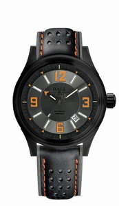 Ball Fireman Racer DLC Automatic Date Black Leather Watch# NM3098C-L1J-GYOR (Men Watch)