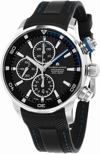 Maurice Lacroix Automatic Chronograph Date Black Rubber Watch # PT6008-SS001-331-1 (Men Watch)