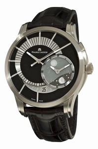 Maurice Lacroix Black Dial Titanium Band Watch #PT6108-TT031391 (Men Watch)