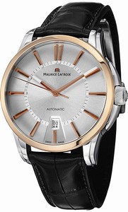 Maurice Lacroix Mocha Dial Leather Watch #PT6148-PS101-130 (Men Watch)