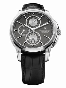 Maurice Lacroix Pontos Automatic Chronograph Date Black Leather Watch # PT6188-SS001-830 (Women Watch)