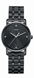 Rado Diamaster Quartz Diamond Black Dial Date Black Ceramic Watch# R14063717 (Men Watch)