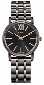 Rado Diamaster Quartz Diamond Dial Black Ceramic Watch# R14064707 (Women Watch)