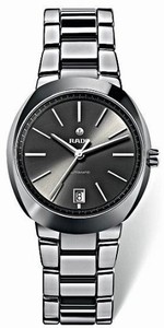 Rado D-Star Automatic Black Dial Platinum Tone Ceramic 38.2mm Watch# R15762112 (Men Watch)