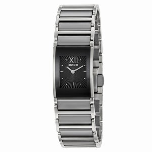 Rado Integral Quartz Black Dial Stainless Steel and Ceramos Watch# R20784179 (Men Watch)