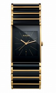 Rado Quartz Black Ceramic/gold Black Dial Black Ceramic/gold Band Watch #R20787162 (Men Watch)