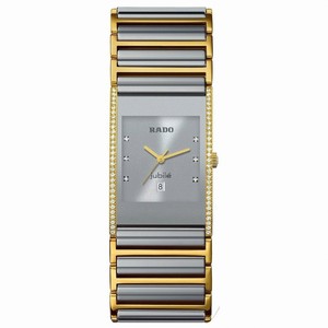 Rado Integral Quartz Diamonds Bezel Diamonds Silver Dial Watch# R20793702 (Men Watch)