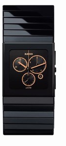 Rado Ceramica Quartz Chronograph Orange Sapphires Dial Ceramic 35mm# R21714722 (Men Watch)