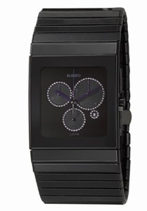 Rado Ceramica Quartz Chronograph Amethyst Dial Black Ceramic 35mm# R21714732 (Men Watch)