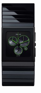 Rado Ceramica Quartz Chronograph Green Sapphires Dial Ceramic 35mm# R21714742 (Men Watch)