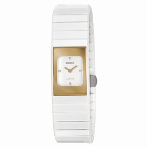 Rado Ceramica Quartz Diamonds Dial White Ceramic 19mm# R21985702 (Women Watch)