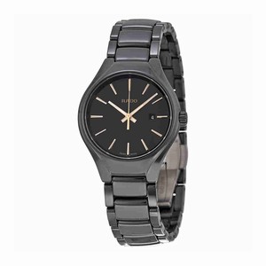 Rado Black Dial Fixed Black Ceramic Band Watch #R27059162 (Women Watch)